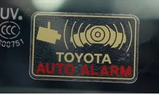 Genuine Toyota Japan Auto Alarm With Camera Label Set (Set Of 2) 1
