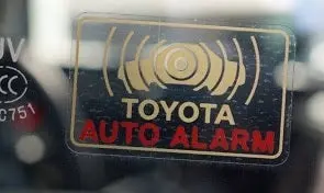 Genuine Toyota Japan Auto Alarm Label Set (Set Of 2) 1