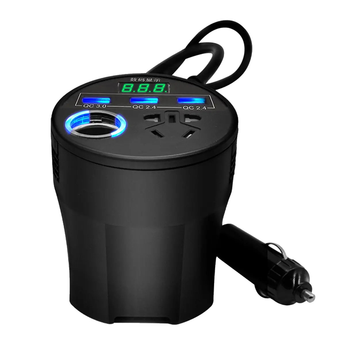 Oiwa 150W Car Power Inverter: 12V/24V To 220V With 3 Usb & Led Display 1