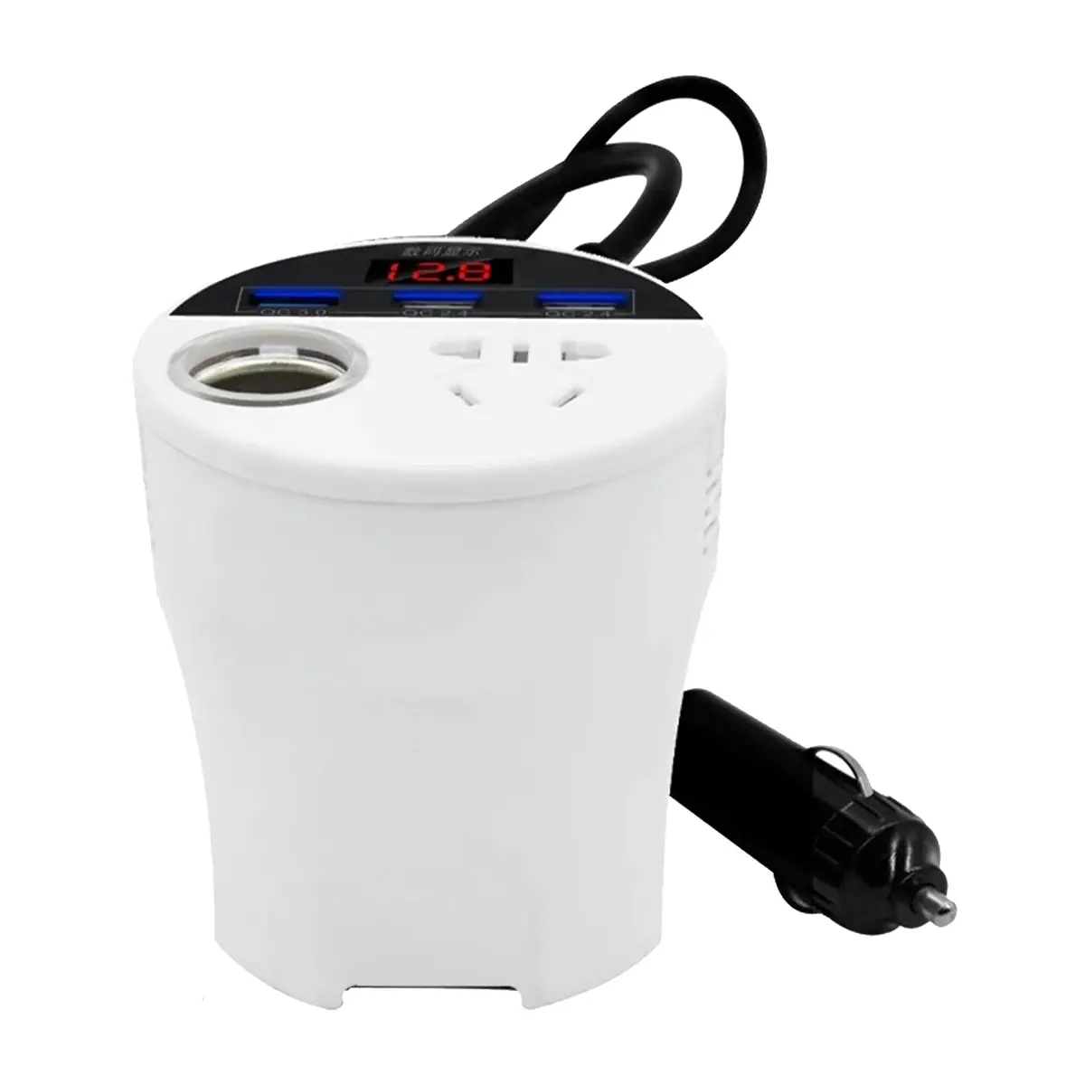 Oiwa 150W Car Power Inverter: 12V/24V To 220V With 3 Usb & Led Display 2