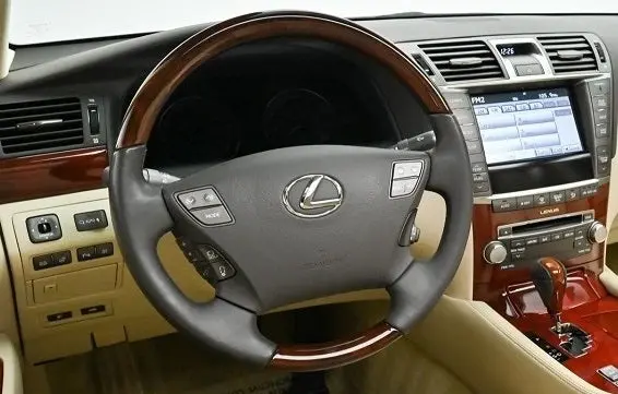 Genuine Lexus Japan 2007-2012 Ls 460/600H Orchid Brown Leather And Real Wood Steering Wheel 1