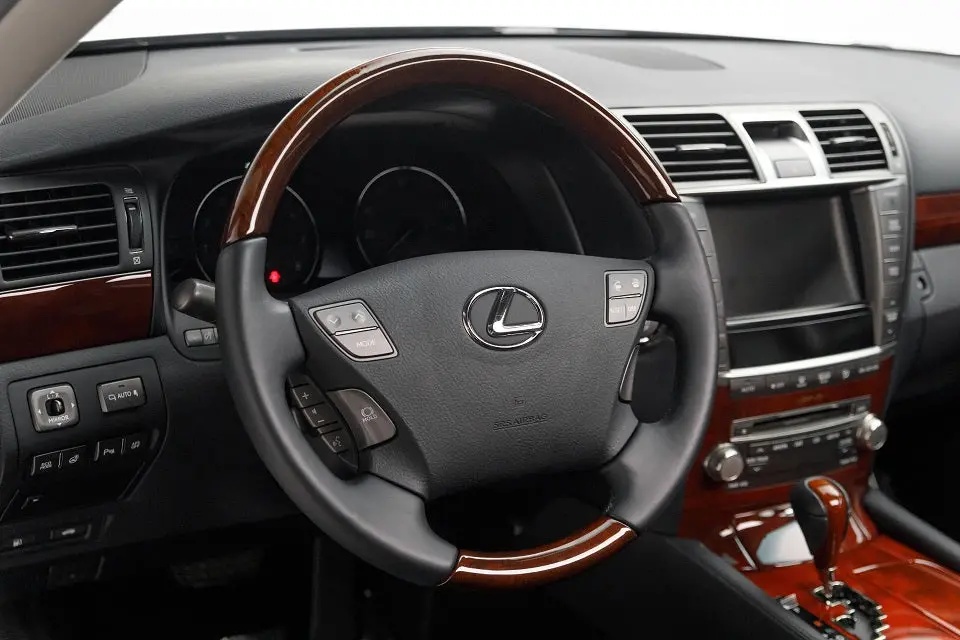 Genuine Lexus Japan 2007-2012 Ls 460/600H Black Leather And Real Wood Steering Wheel 1