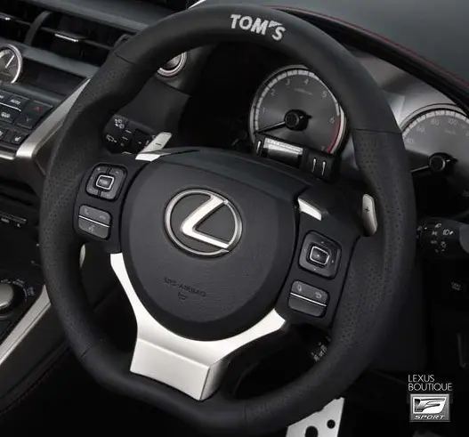 Tom's Japan 2014-2016 Is Black Leather And Gun Grip Racing Steering Wheel 1
