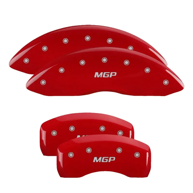 Mgp 4 Caliper Covers Engraved Front & Rear Mgp Red Finish Silver Ch 1