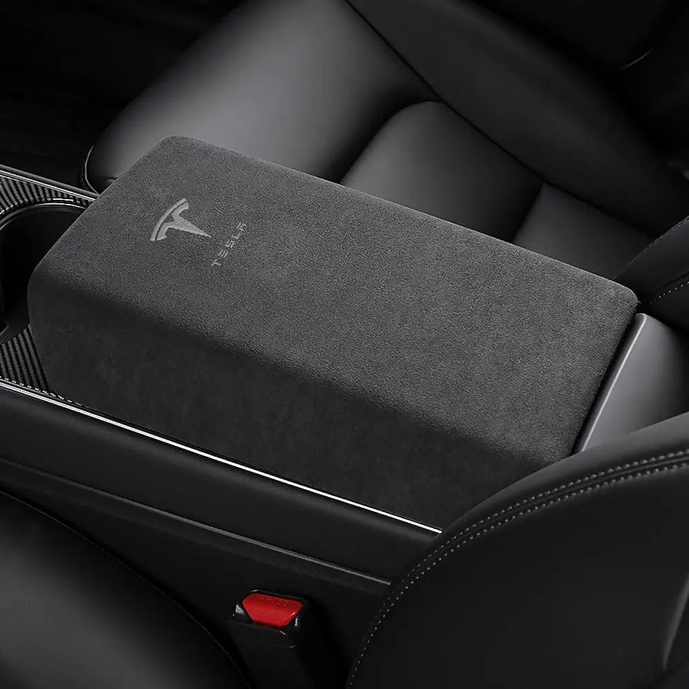 Alcantara Model 3 & Y Armrest Center Console Cover Protector 1