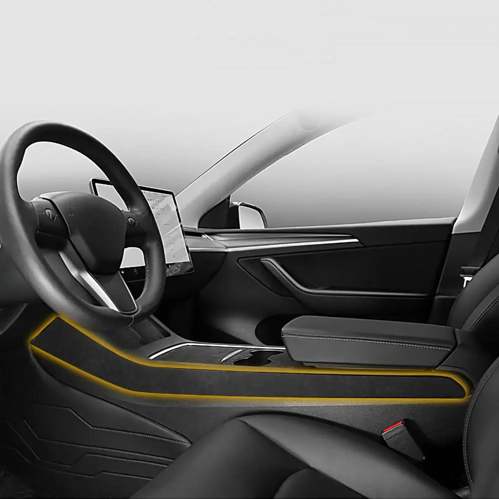 Model 3 & Y Alcantara Side Of Center Console Cover Interior Decor 1