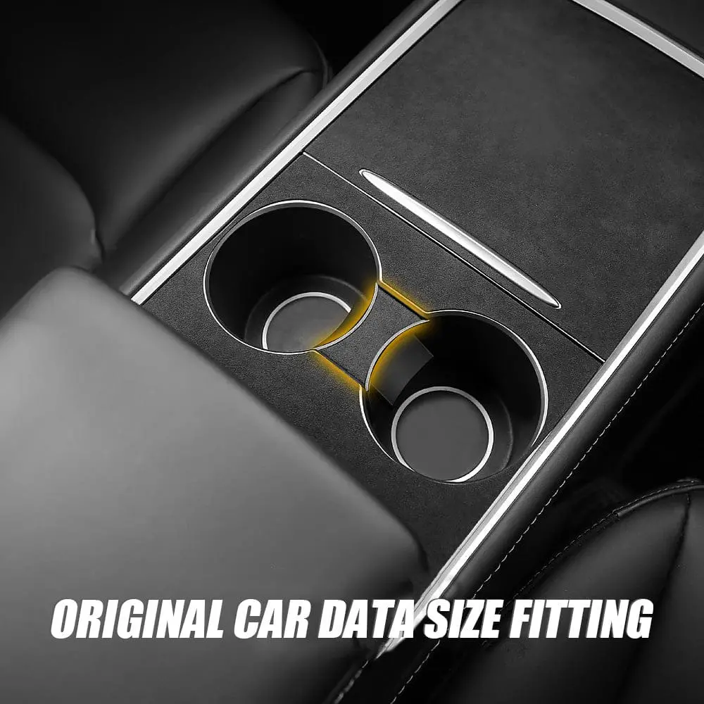 Tesla Model 3 & Y Alcantara Cup Holder Bottle Limiter 1