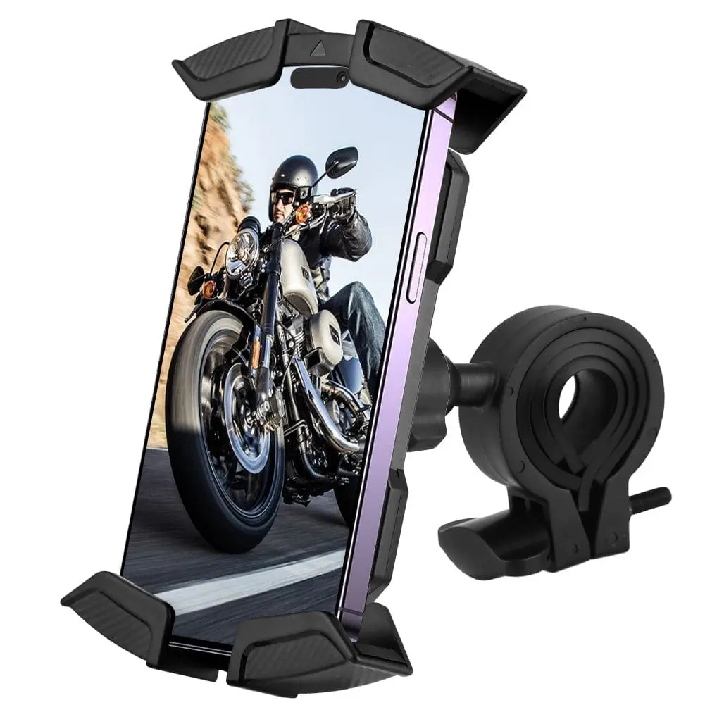 Bike Phone Holder Motorcycle Phone Mount - Motorcycle Handlebar Cell Phone Clamp, Scooter Phone Clip For Iphone 15 14 13 12 11 Android 1