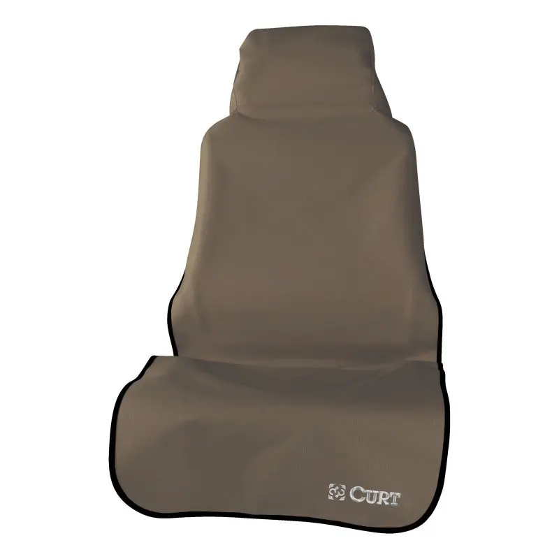 Curt Seat Defender Waterproof Bucket Seat Cover – 58" X 23", Removable Brown Design 1
