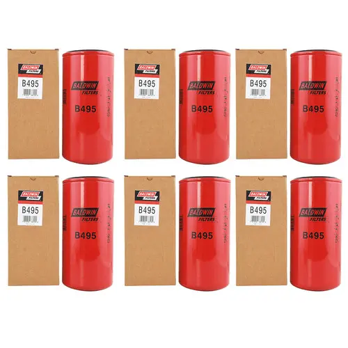 Baldwin B495 Oil Filter 6-Pack | For Kenworth Volvo Peterbilt Trucks 1