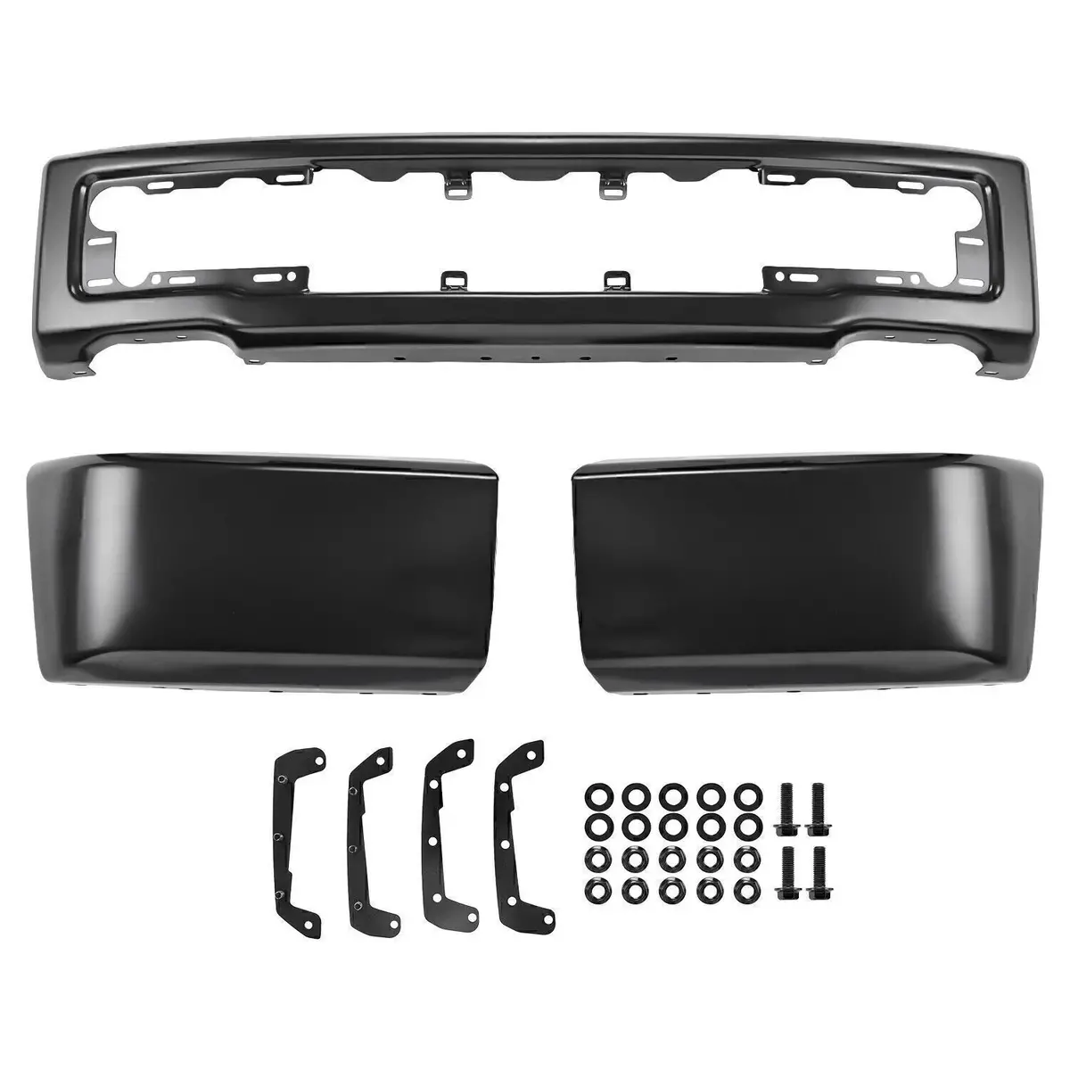 Black Front Bumper No Side Cover Holes Fo1002423 Fit For Ford F150 2015-2017 1