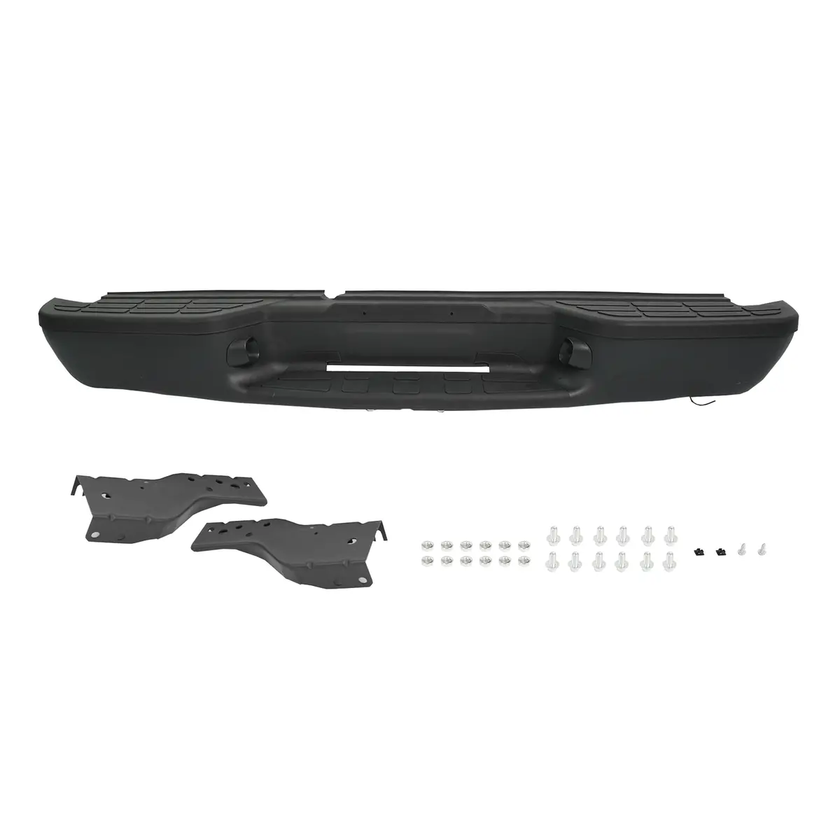 Black Rear Step Bumper Assembly Fit For Chevy S10 Gmc Sonoma Fleetside 98-04 1