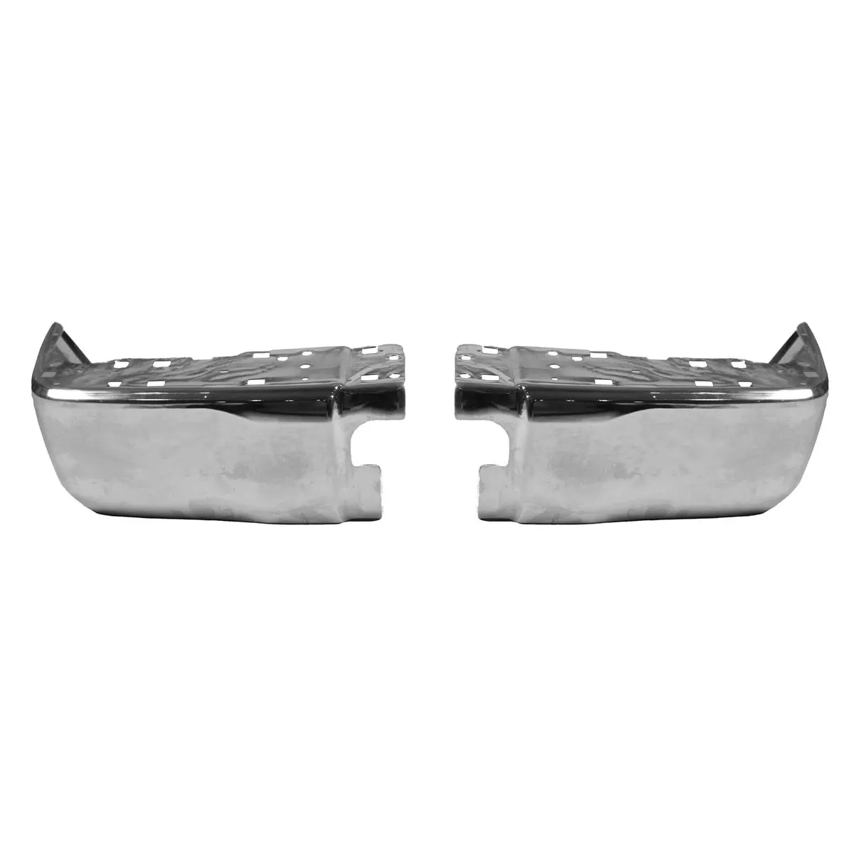 Chrome Pair Rear Bumper End Caps W/ Sensor Hole Fit For Toyota Tundra 14-21 1