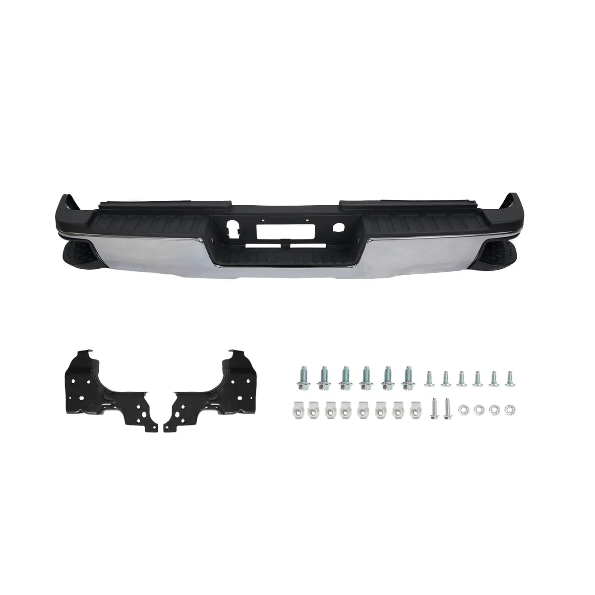 Chrome Rear Bumper Fit For Silverado 2500Hd 3500 15-18 W/O Hole Dual Wheel 1