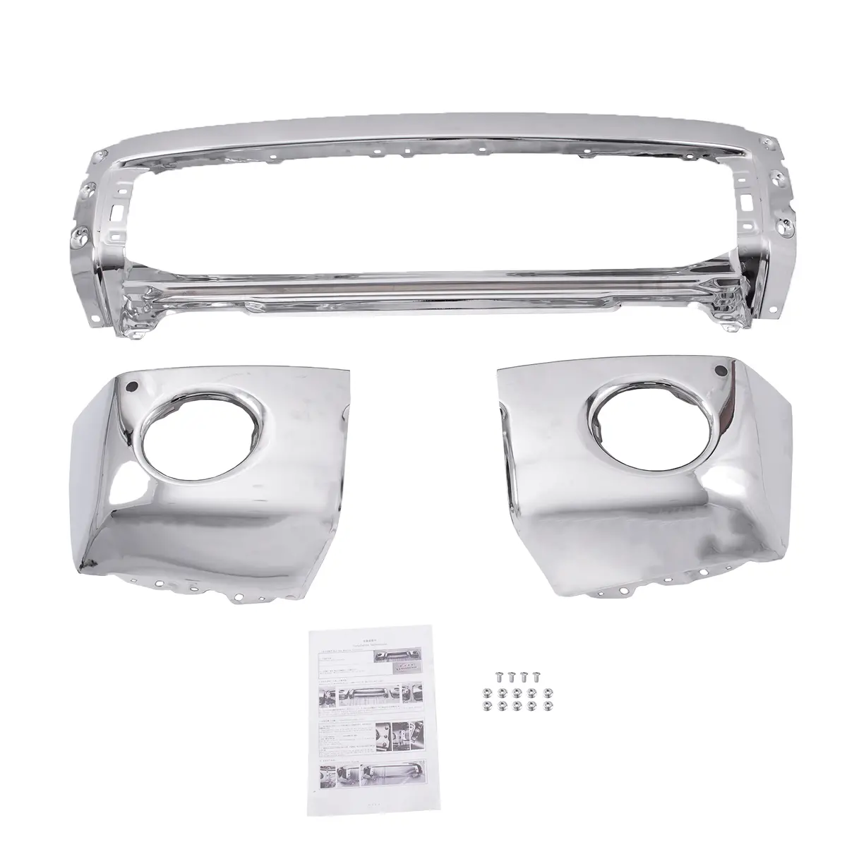 Chrome Steel Front Bumper Fit For Toyota Tundra Truck 2007-2013 W/Sensor Hole 2
