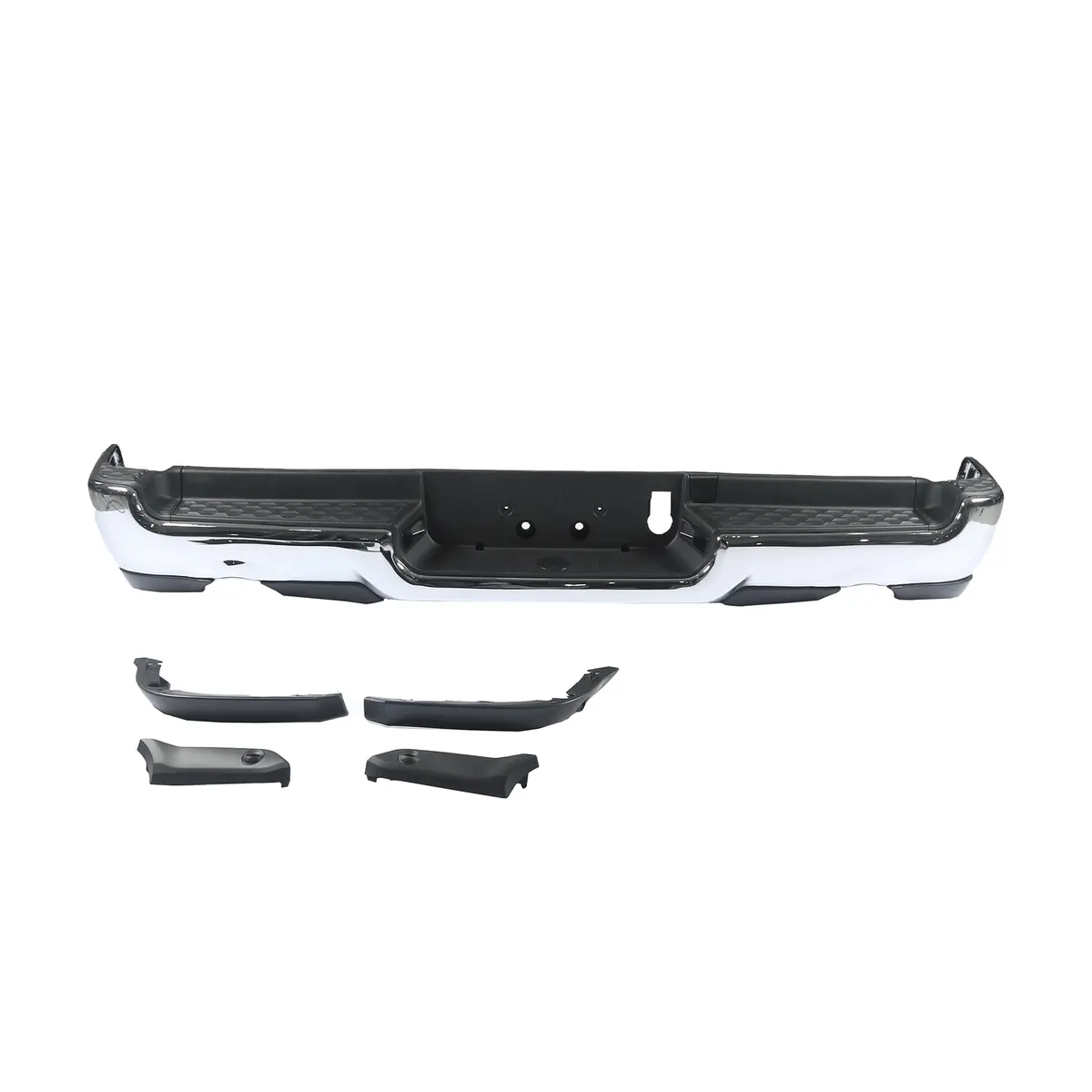 Chrome Steel Rear Bumper Assembly Fit For Ram 1500 2019-2025 W/ Dual Exhaust 1