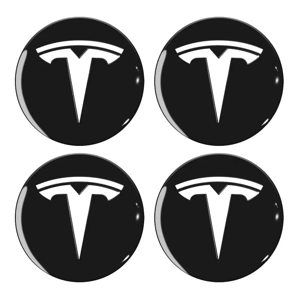 Tesla Logo 4 Pcs Hubcaps Center Cover For Model 3 & Y & 3 Highland & Y Juniper 1