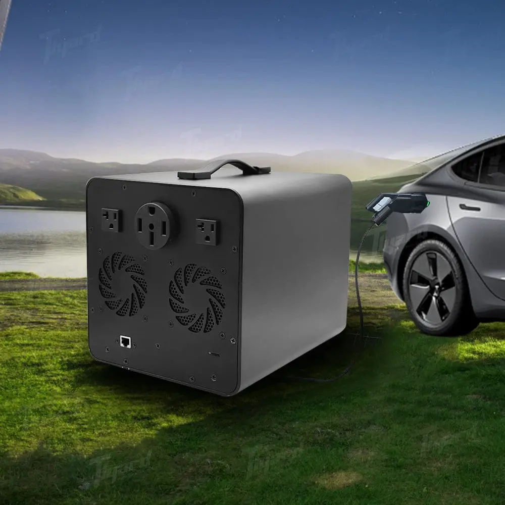 Tlyard 10kW V2L Portable Power Station for Tesla S, X, 3, and Y – High-Efficiency, NEMA-Standard Dual-Output Discharge Device