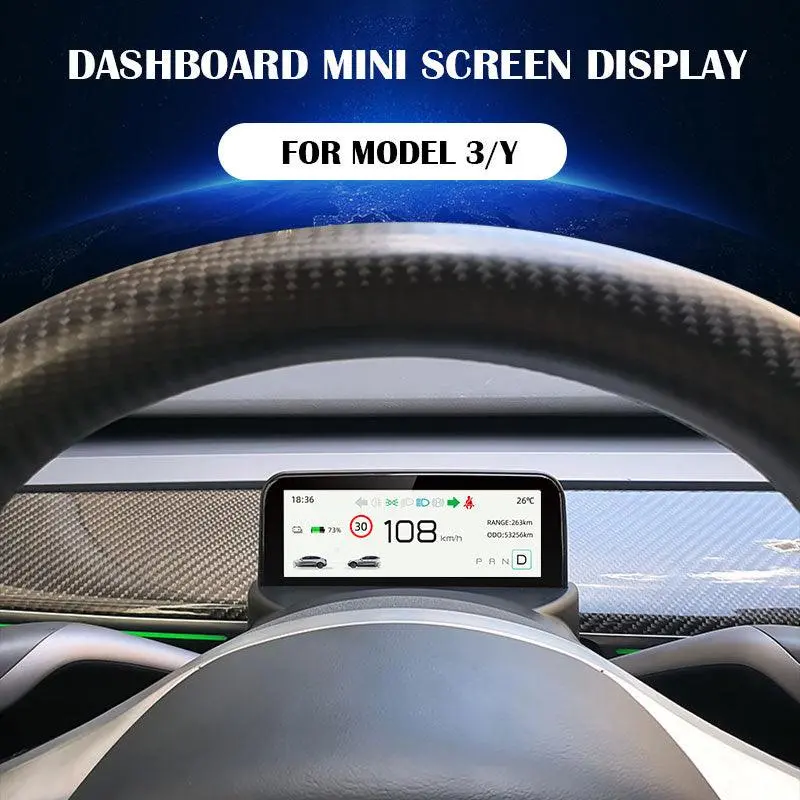 Dashboard Mini Screen Heads Up Display For Tesla Model 3 & Y 1