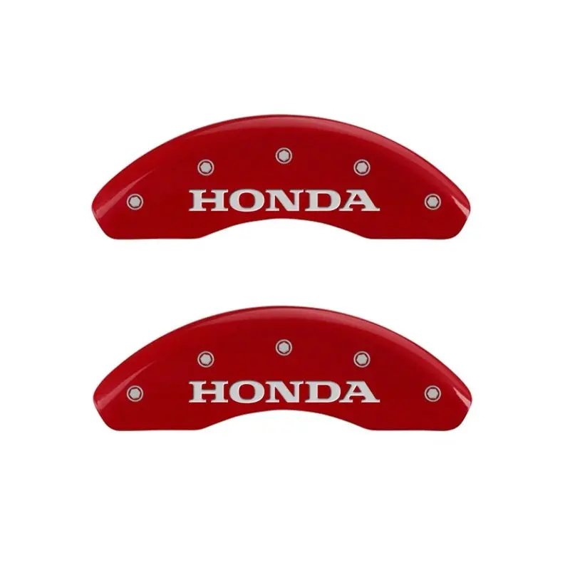 Mgp Engraved Front Caliper Covers – Red Finish, Silver Accent, Compatible With Honda Models 1