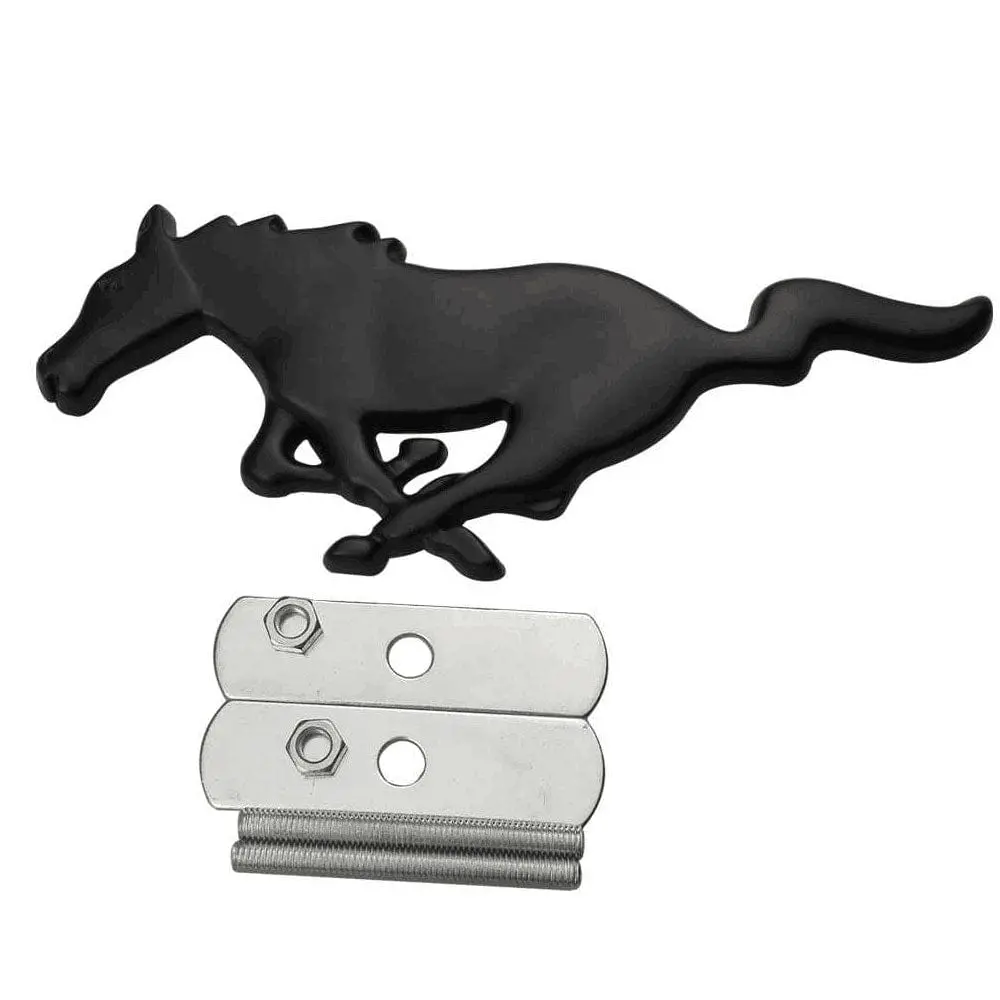1X 3D Running Horse Emblem Metal Chrome Front Grille Badge For Ford Mustang 1