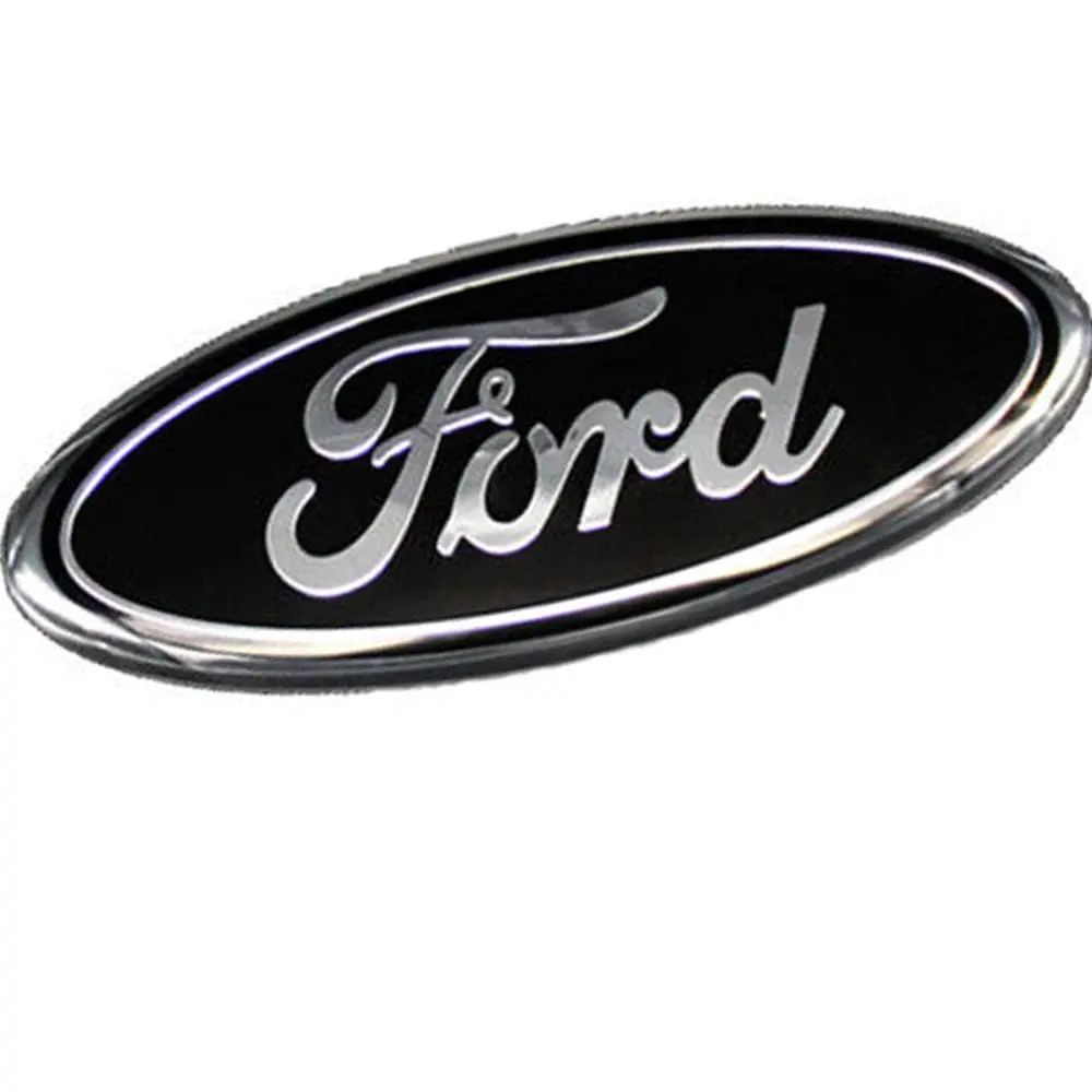 Ford Emblem 9 Inch Oval Black Silver Al3z9942528-B 1