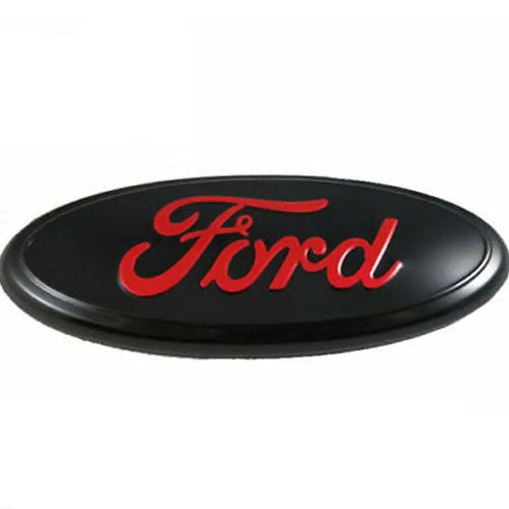 Ford F-150 2004-2014 Front Grille 9 Inch Black & Red Oval Emblem 1