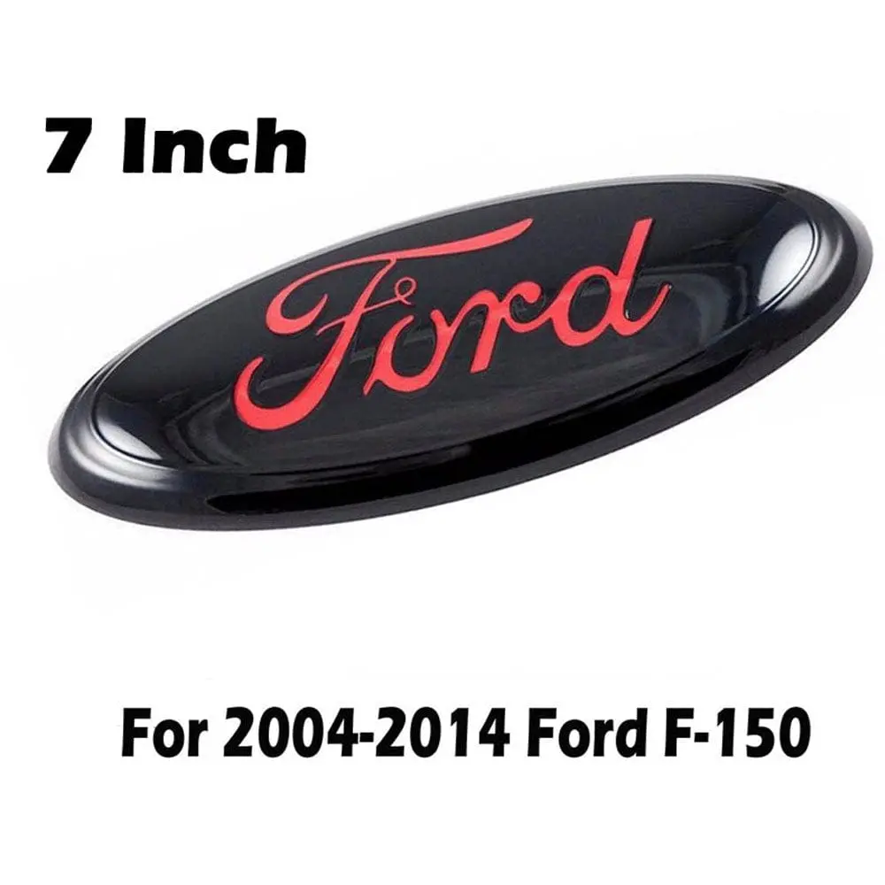 Ford F-150 7" Black Red Oval Tailgate Emblem Badge 2004-2014 1