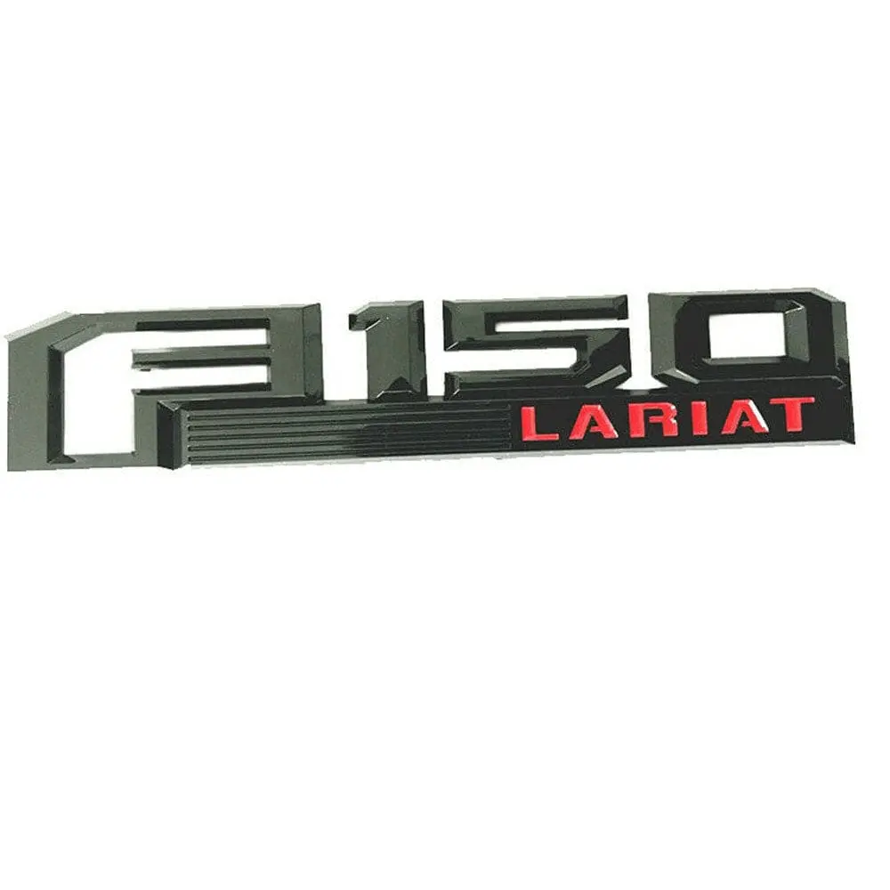 Ford F-150 Lariat Fender Emblem Black Red 1