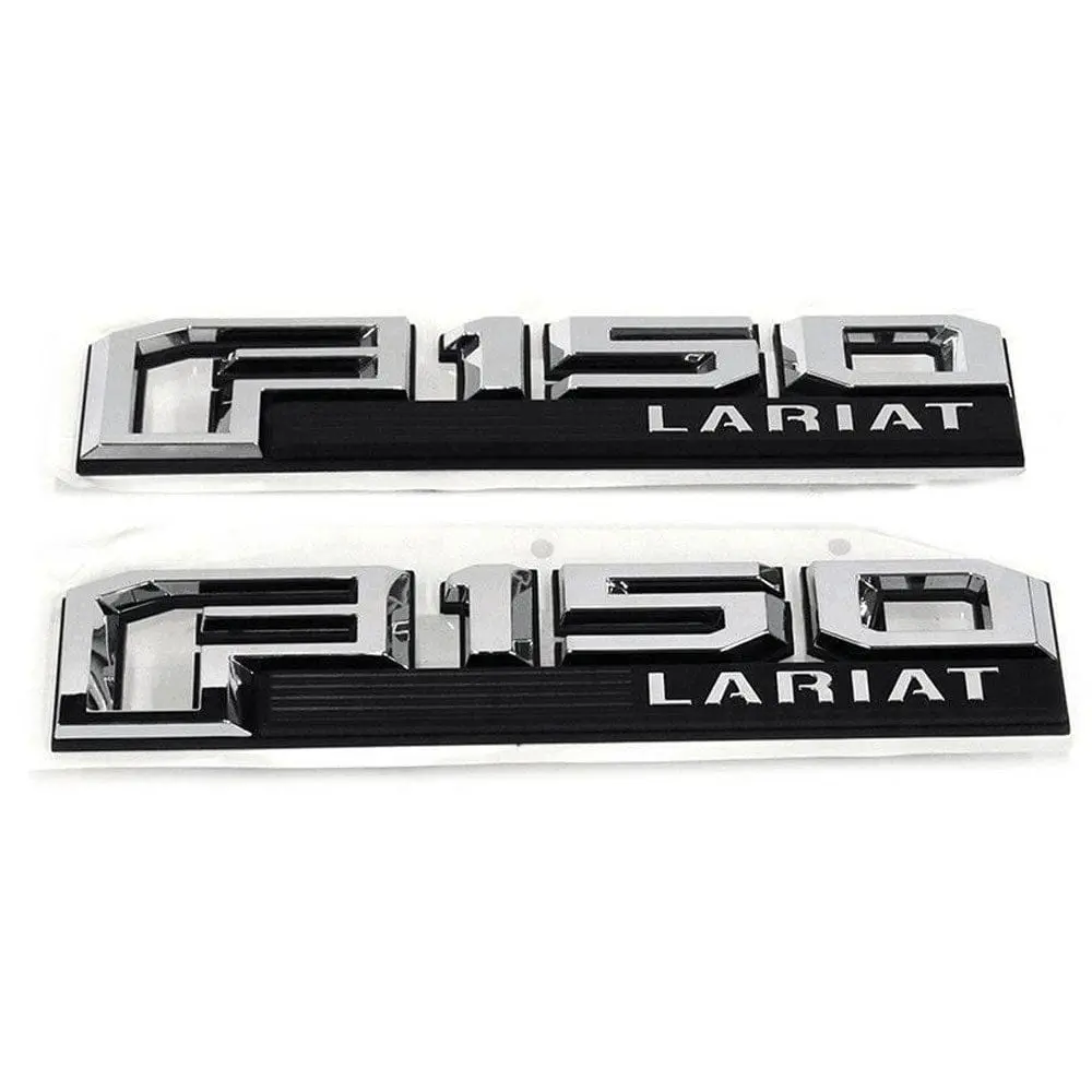 Ford F-150 Lariat Fender Emblem Chrome Black 1