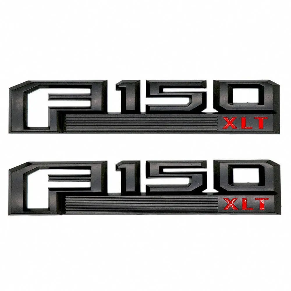 Ford F-150 Xlt Fender Emblem - Red & Black Oem Replacement Badge Fl3z-16720-D 1