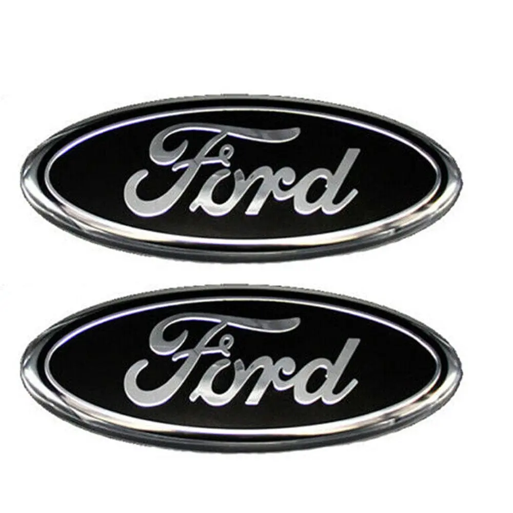 Ford Oem Emblem  F150, F250, F350 9" Oval Black Silver Al3z-9942528-B 1