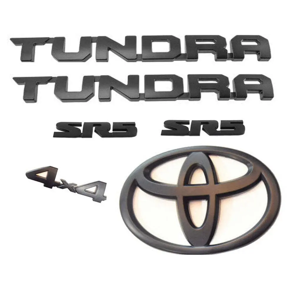 Matte Black Out Toyota Tundra Emblem Badges Tailgate For 2000-2018 Tundra--6Pcs 1