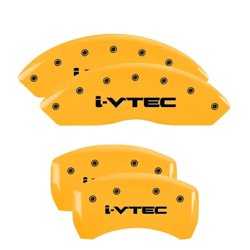 Mgp 4-Piece Caliper Cover Set – Front Engraved Yellow/Black, Rear Matched For 2005 Acura Tsx 1