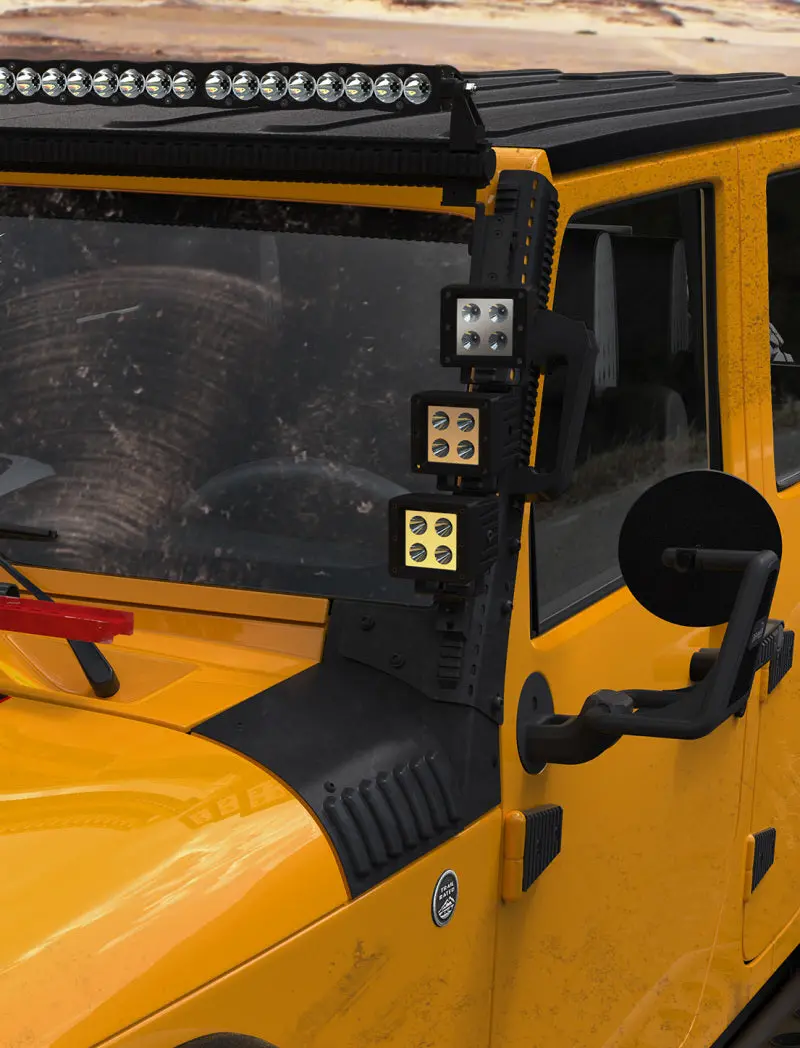 Dv8 Offroad A-Pillar Mount Rail System For 2007–2018 Jeep Jk Wrangler 1