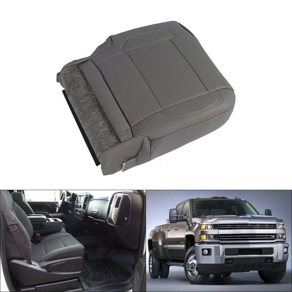 Fit For Chevy Silverado 2500 Ltz Z71 14 - 19 Driver Side Bottom Seat Cover Gray 1