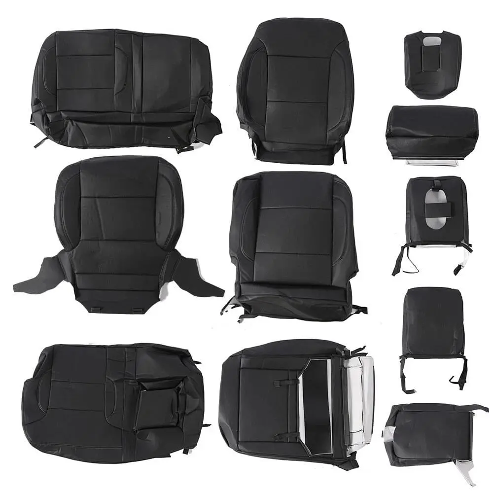 Fit For Chevy Silverado Crew Cab Lt Wt 2019-21 Vinyl Full Set Seat Covers 1