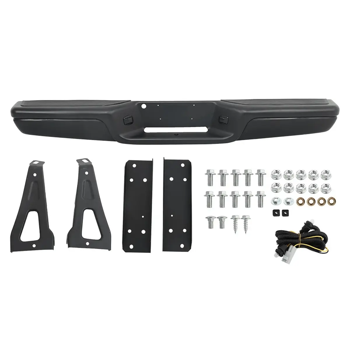 Fit For Dodge Dakota 1997-2004 Steel Rear Step Bumper Assembly Black W/ Bracket 1