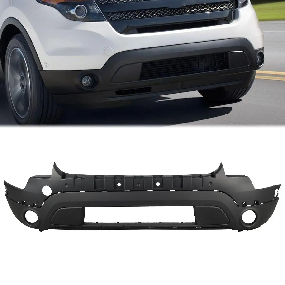 Fit For Ford Explorer 2011 2012 13 14 15 Front Lower Bumper Cover Fascia W/ Fog 1