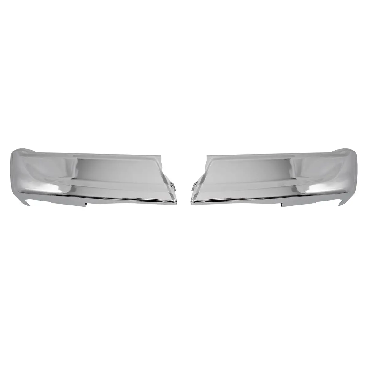 Fit For Ford F-150 21-24 Chrome Steel Rear Bumper End Cap W/O Sensor Holes 1