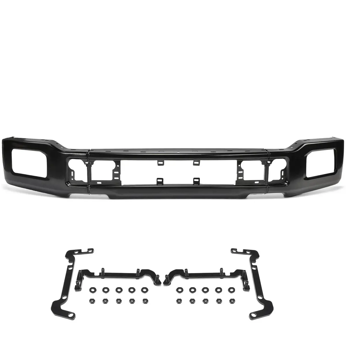 Fit For Ford F-150 F150 2018-2020 Black Steel Front Bumper Face Bar W/ Fog Hole 1