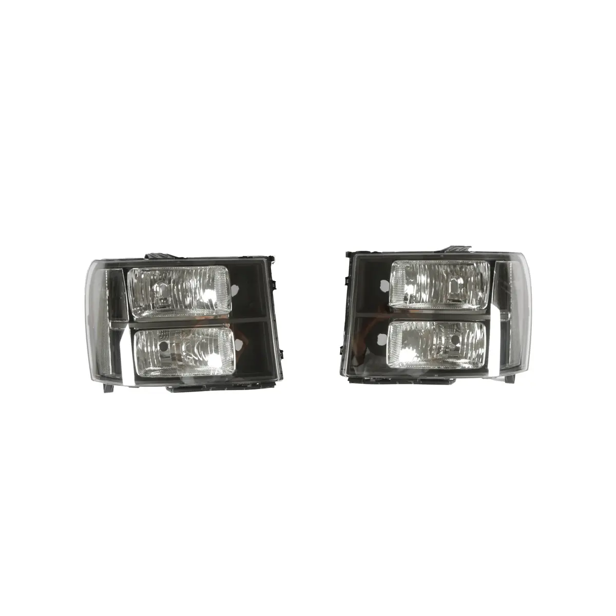 Fit For Gmc Sierra 1500 2500Hd 3500Hd 07-14 Black Clear Headlights Lamps Lh Rh 1
