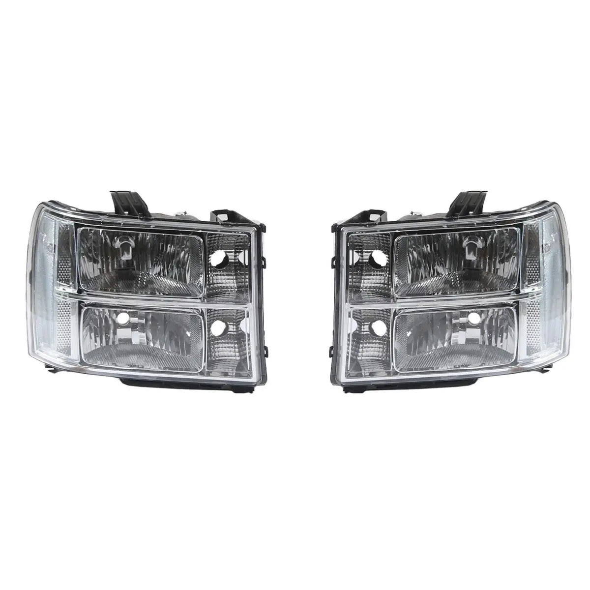 Fit For Gmc Sierra 1500 2500Hd 3500Hd 07-2014 Headlight Headlamps Chrome Housing 1