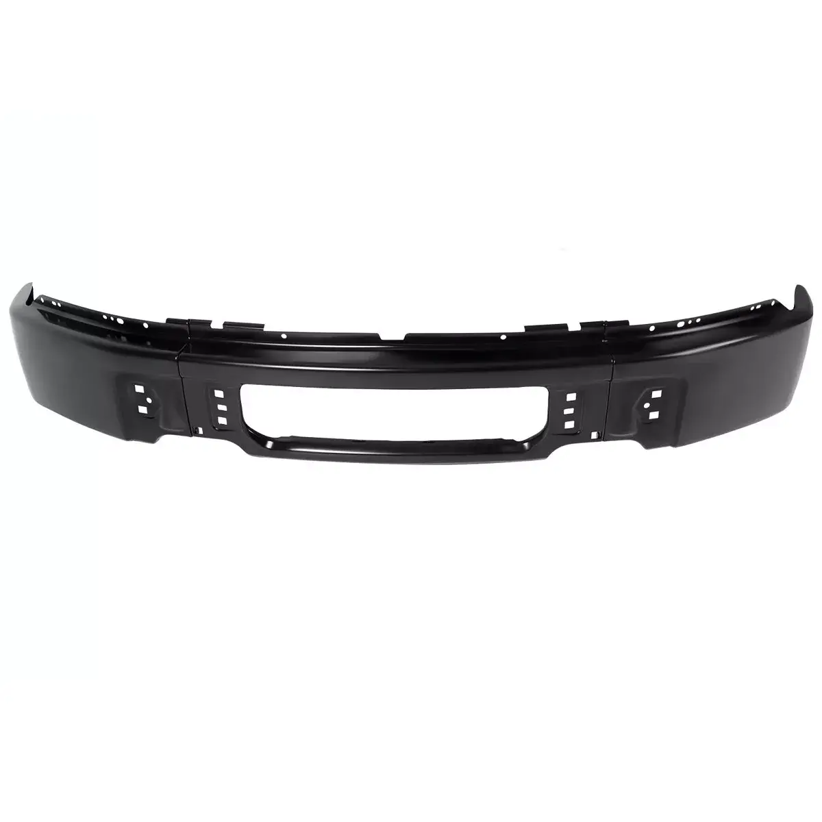 Front Black Steel Bumper Face Bar Fit For Ford F150 2009-2014 W/O Fog Light Hole 1