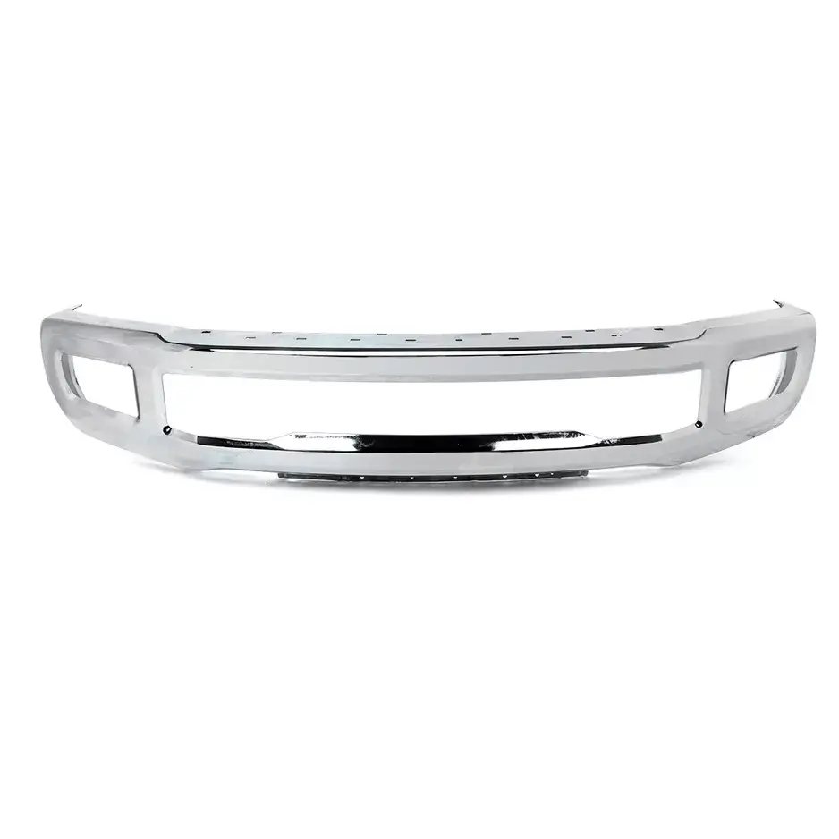Front Bumper Face Bar Fit For Ford F250 F350 Super Duty 17-19 Chrome W/ Fog Hole 1
