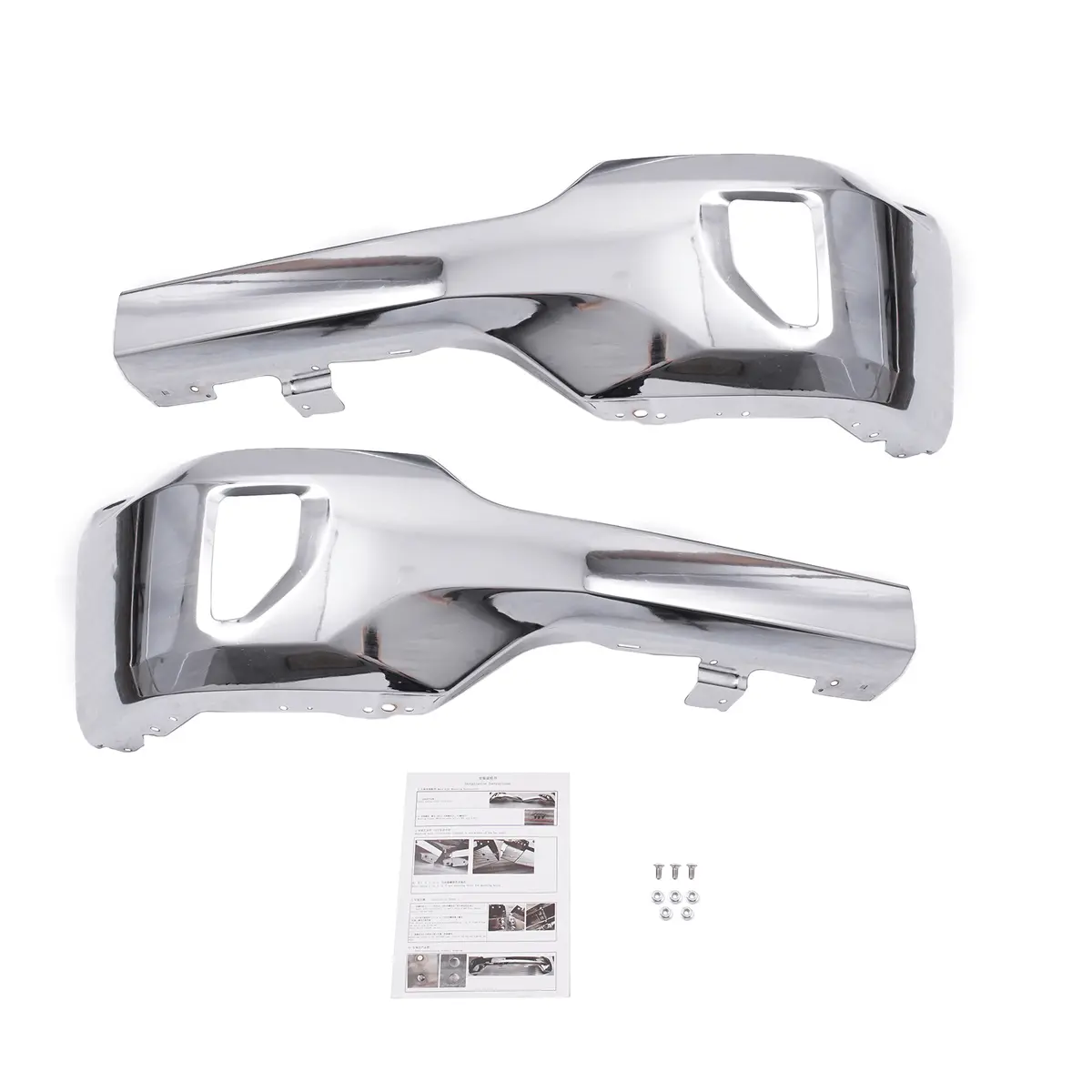 Front Bumper Face Bar W/Fog Light Hole Chrome Fit For Silverado 1500 2016-2019 1