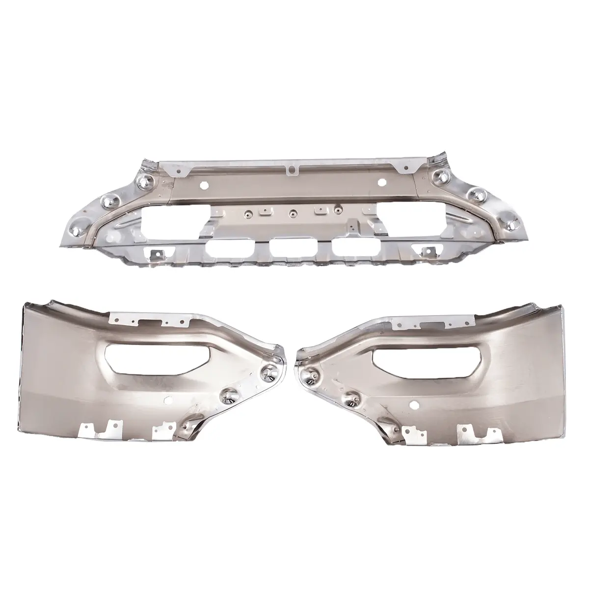 Front Bumper Fit For Gmc Sierra 1500 2016-2018 Chrome With Fog Light Holes 2