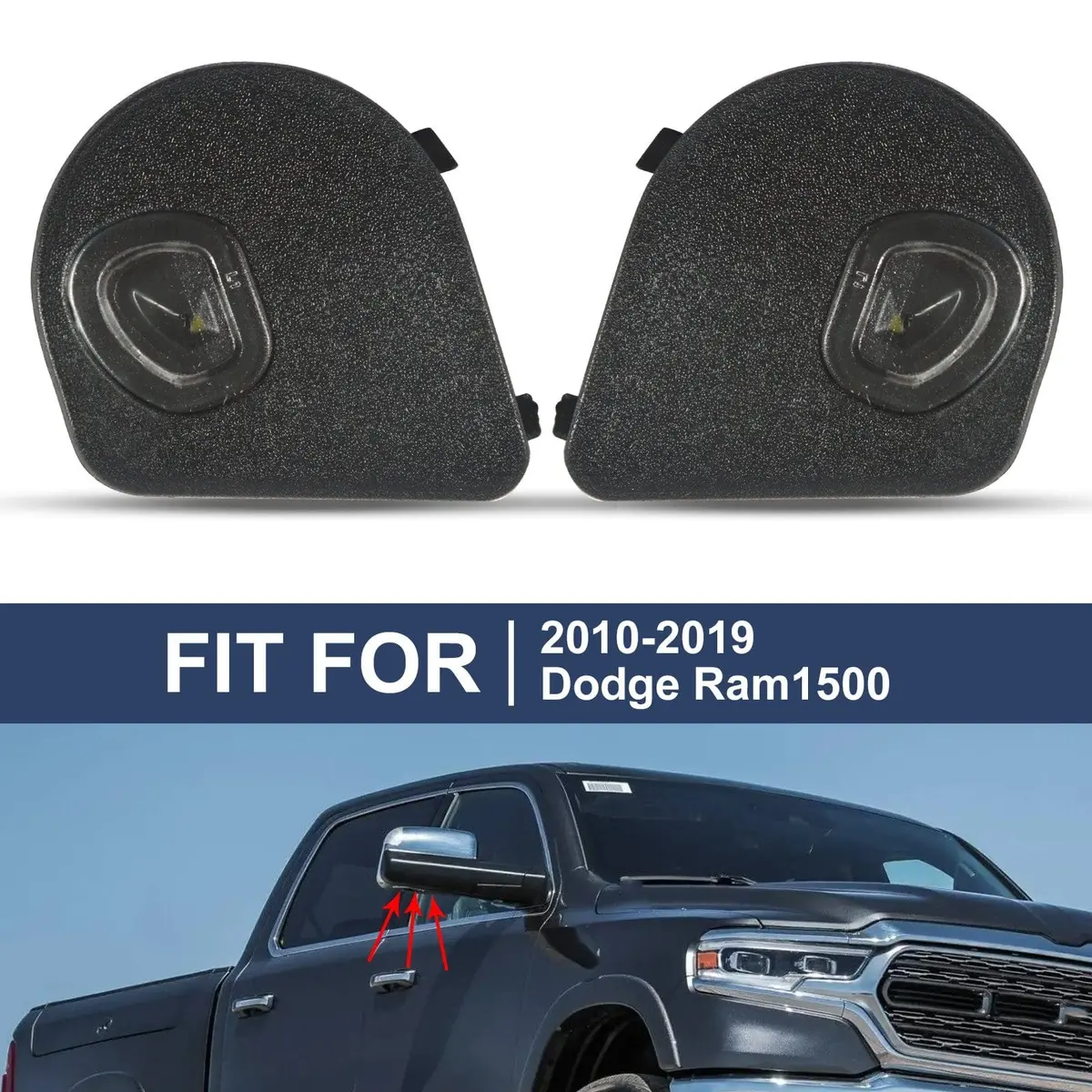 Front Led Side Towing Mirror Puddle Light Fit Fordodge Ram 1500 2500 2010-2019 1