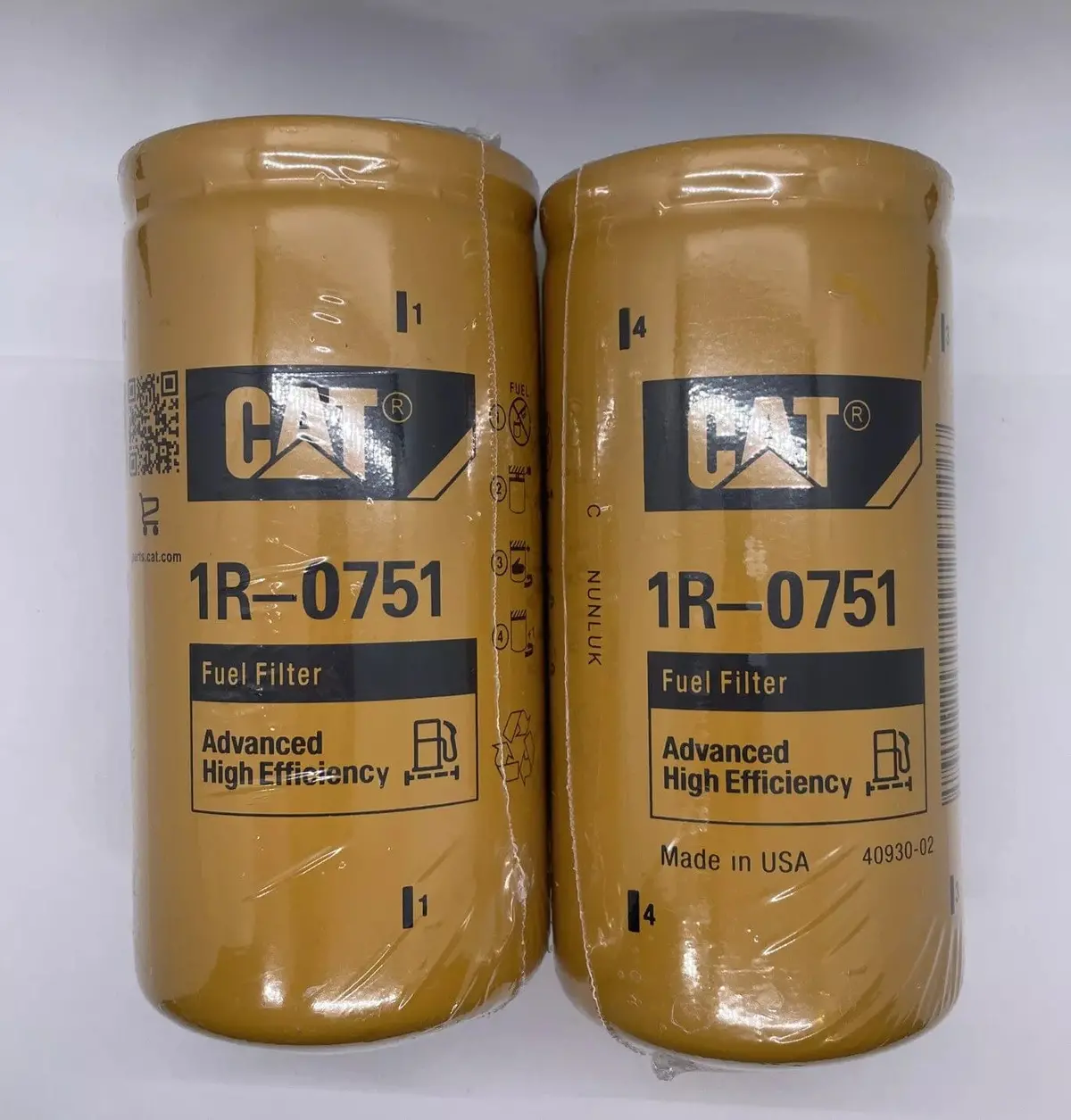 2 Pack Cat 1R-0751 Advanced High Efficiency Fuel Filters | Caterpillar 1R0751 1
