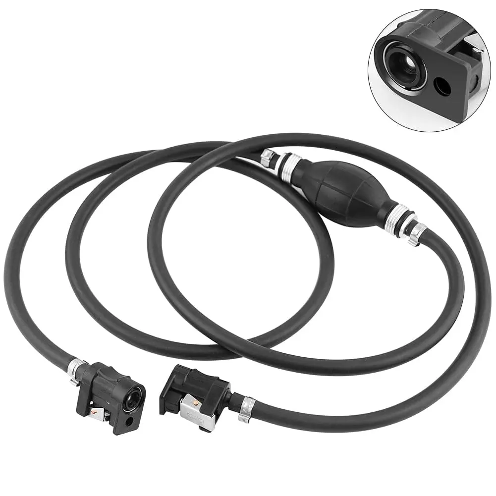 Hand Fuel Line Outboard Primer Bulb Assembly Kit W/ Connector For Motor Vehicle Marine Boat, 5/16" 8Mm Fuel Line Hose (7Ft) 1